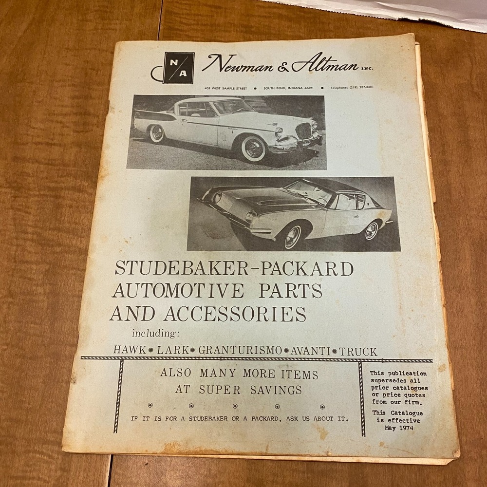 N/A Studebaker-Packard Automotive Parts & Accessories Catalog Hawk, Granturismo